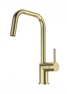 Смеситель для кухни Wonzon & Woghand WW-6018-BG с выдвижным изливом брашированное золото